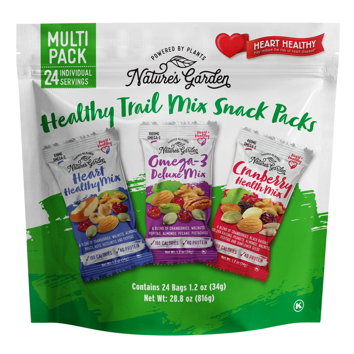 Nature's Garden Healthy Trail Mix Snack Pack – 28.8 oz | Vegan, Gluten-Free, On-the-Go