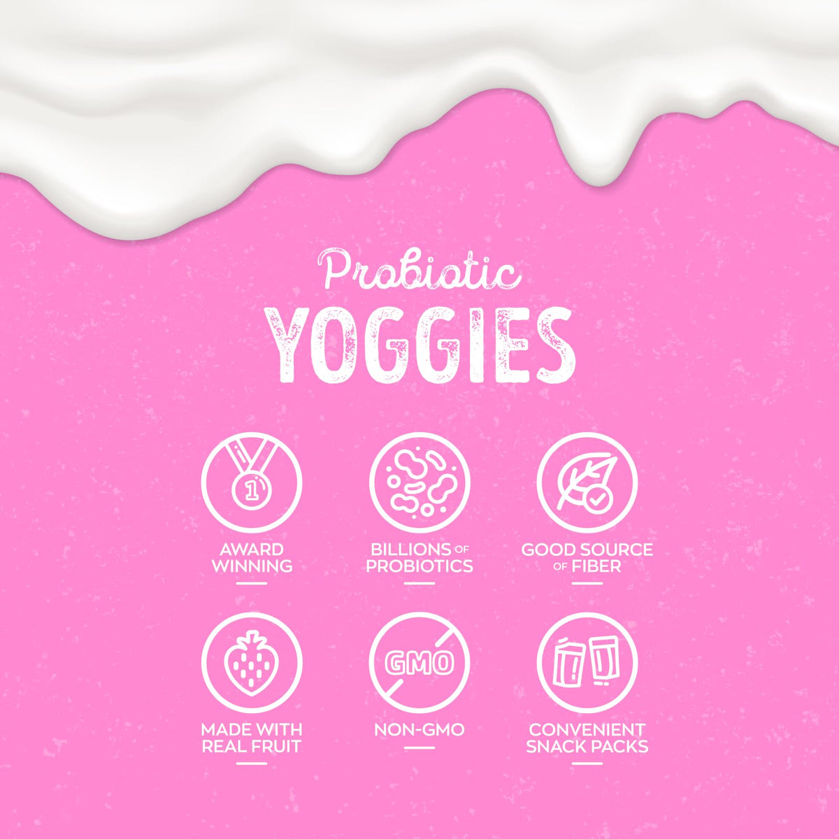 Nature's Garden Probiotic Yoggies Variety Pack — 21oz (30 x 0.7oz) Pack of 2 (Strawberry & Mixed Berry) Yogurt-Covered Snacks