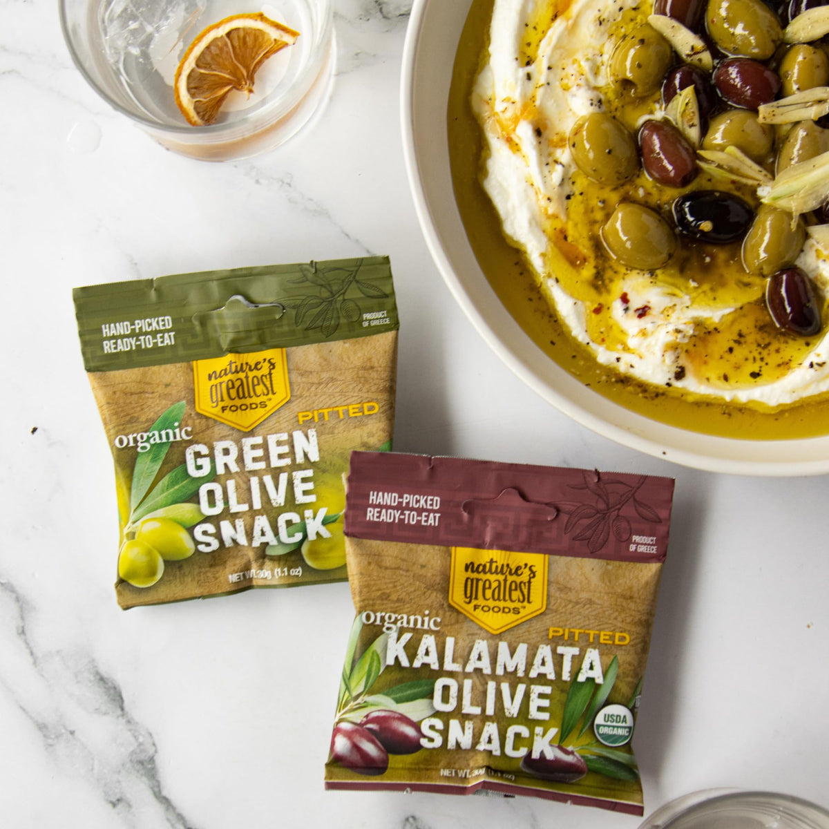 Organic Green Pitted Olive Snack by Nature’s Greatest Foods – 1.1 oz, Ready to Eat, Gluten Free, Kosher (Pack of 24)