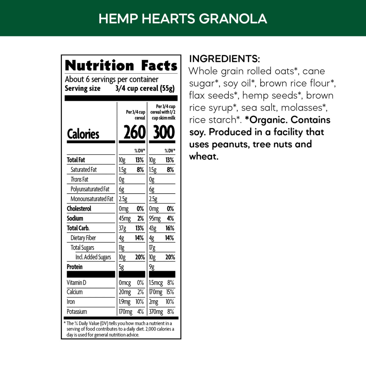 Nature's Path Organic Hemp Hearts Granola – 11.5 oz (Pack of 12) – Non-GMO