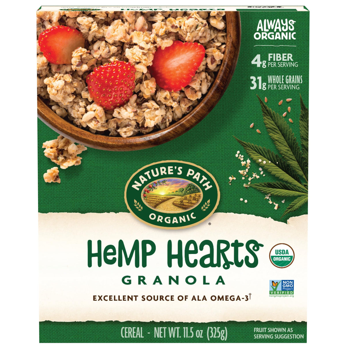 Nature's Path Organic Hemp Hearts Granola – 11.5 oz (Pack of 12) – Non-GMO