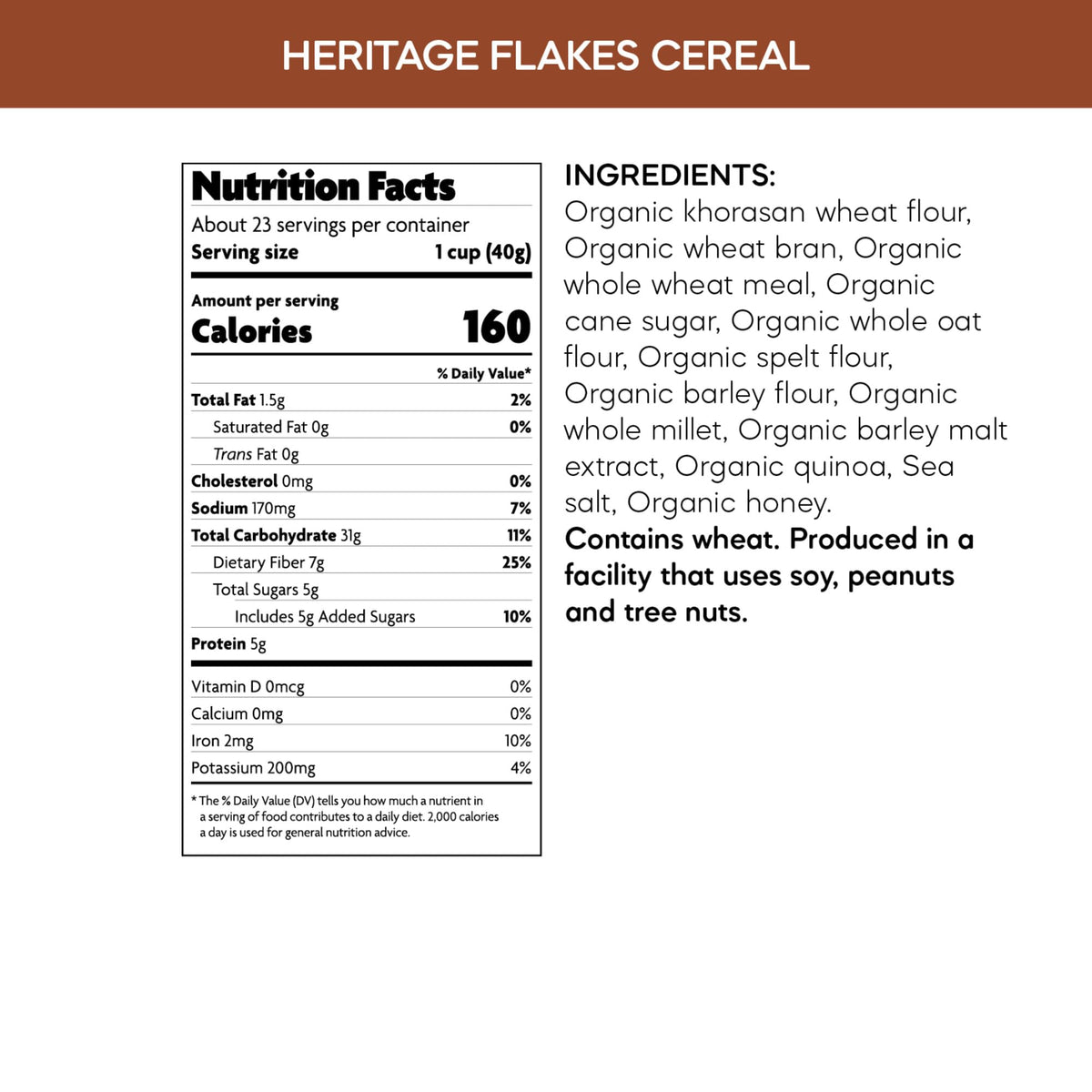 Nature's Path Heritage Flakes Cereal – Organic Ancient Grains, 4x33.5 oz
