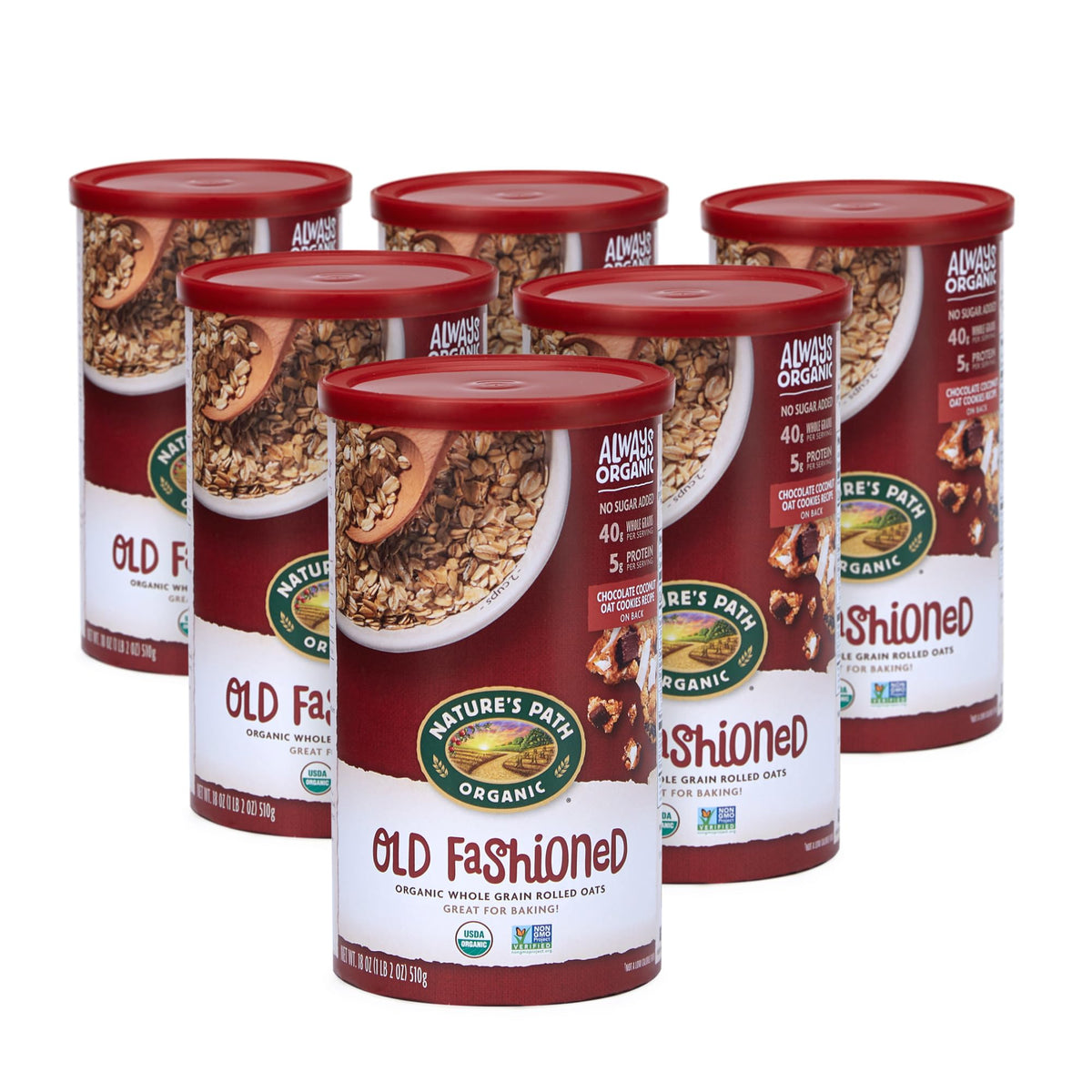 Nature's Path Organic Old Fashioned Oats – Instant Oatmeal, 18 oz x6, Non-GMO