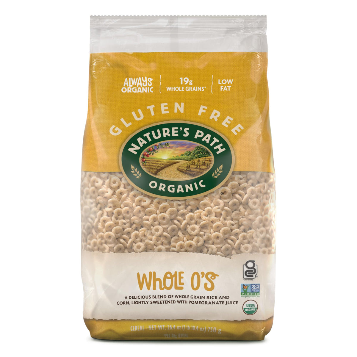 Nature's Path Organic Whole O's Cereal | Crunchy Gluten Free & Non-GMO, 26.4 oz Pack of 6