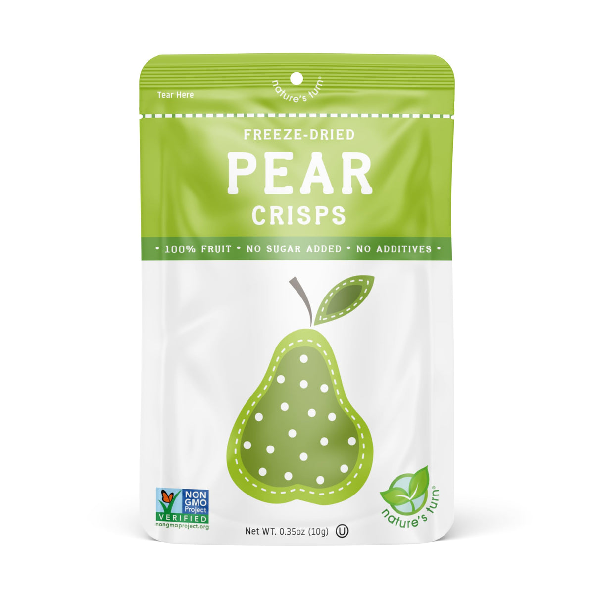 Nature's Turn Freeze-Dried Pear Crisps – Gluten-Free, Plant-Based Snack, 24 Bags