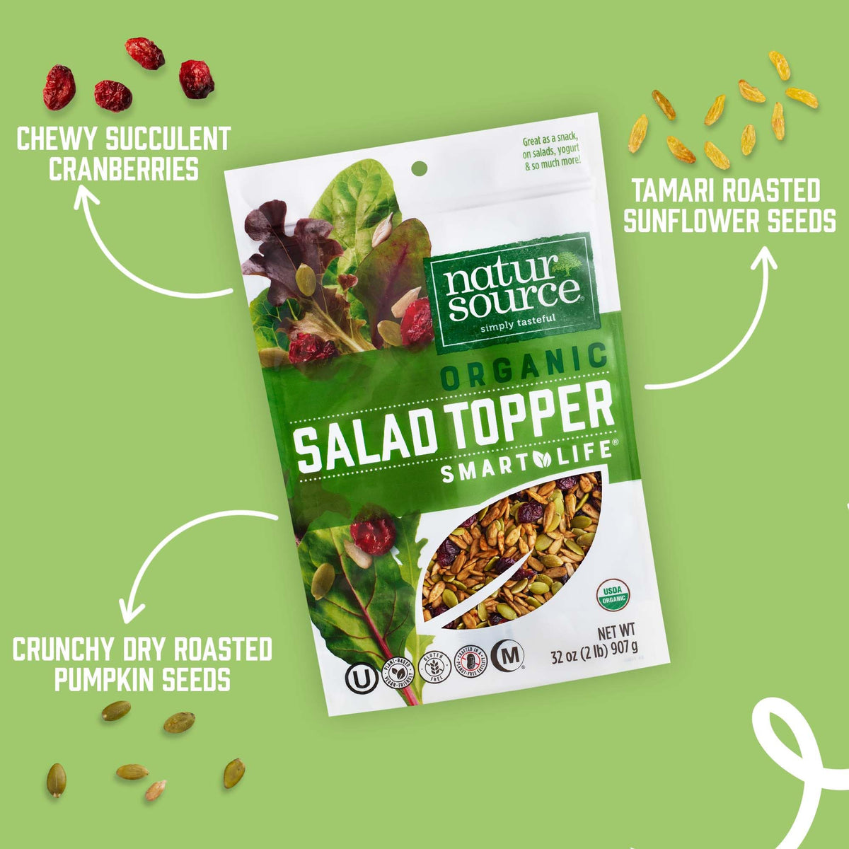 naturSource Organic Salad Topper - 2x32oz, Gluten Free, Cranberries & Seeds