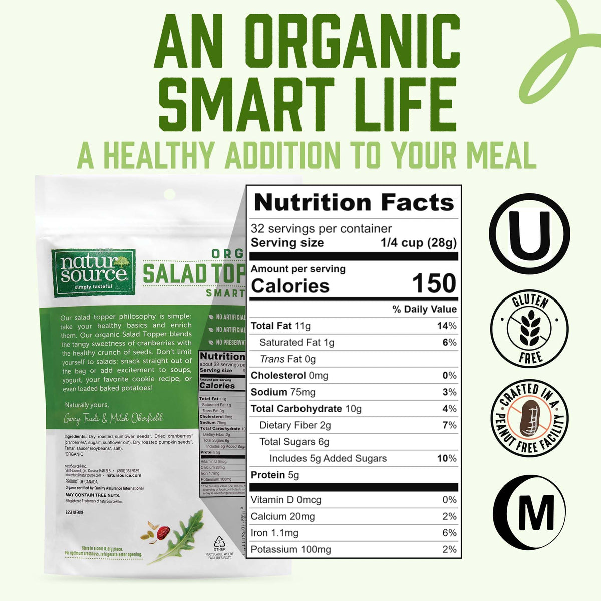 naturSource Organic Salad Topper - 2x32oz, Gluten Free, Cranberries & Seeds