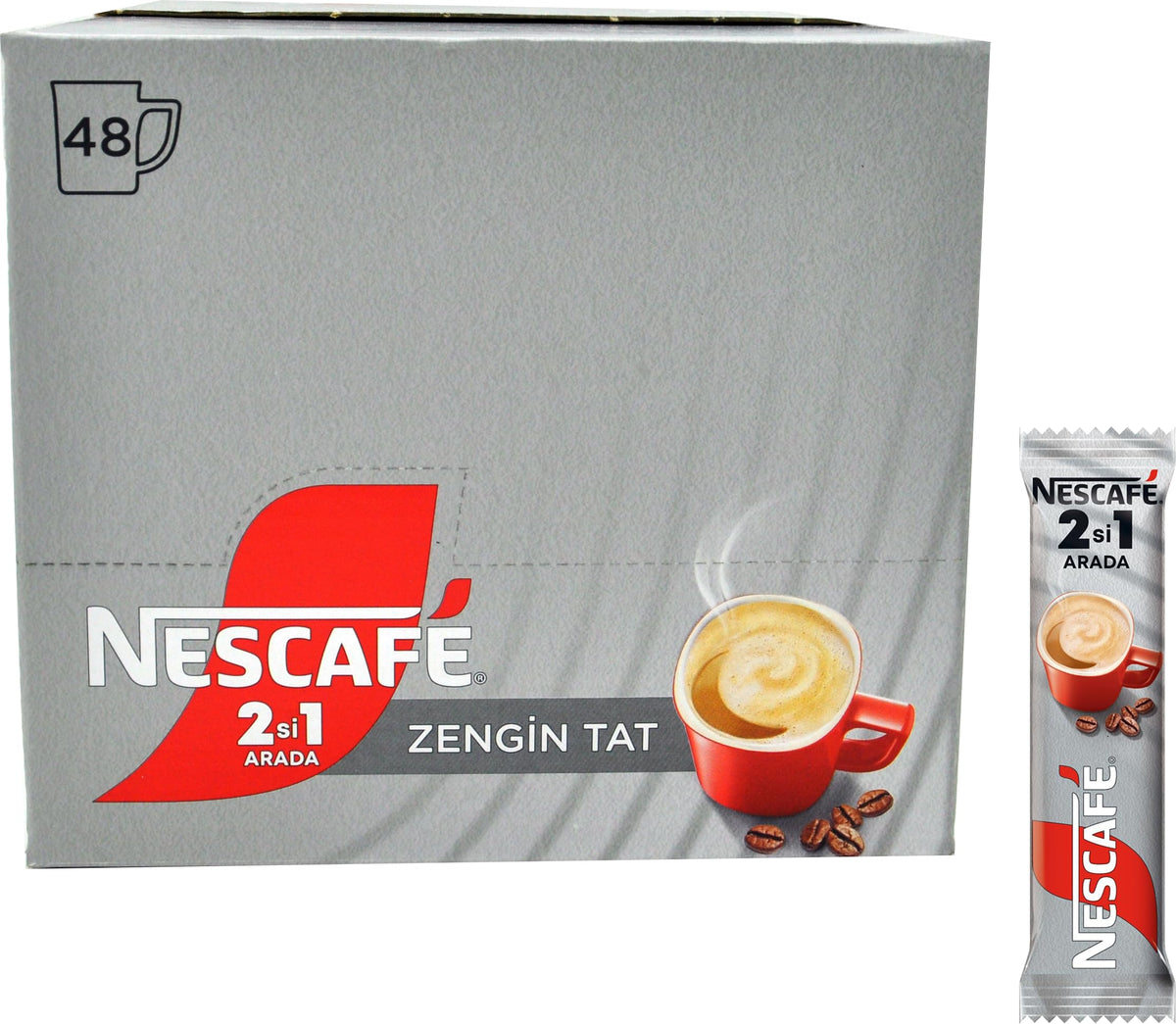 Nescafe 2-in-1 Unsweetened Instant Coffee + Creamer – 48 Sticks
