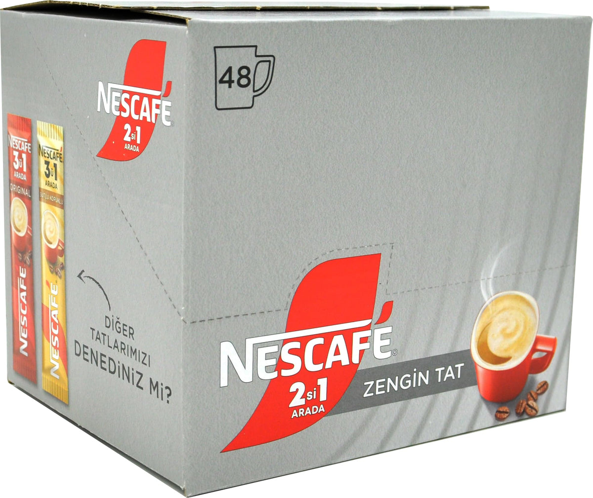 Nescafe 2-in-1 Unsweetened Instant Coffee + Creamer – 48 Sticks