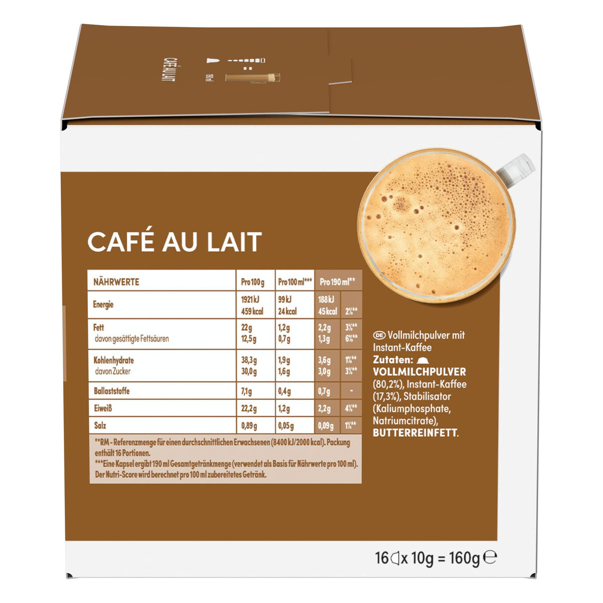Nescafé Dolce Gusto Café au Lait Capsules - Pack of 6 x 16 | Café Latte Convenience
