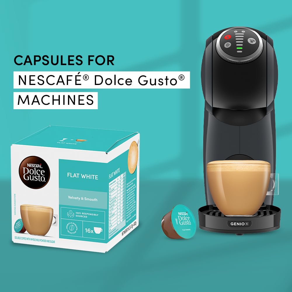 NESCAFÉ Dolce Gusto Flat White Coffee Pods – 48 Capsules (3x16)
