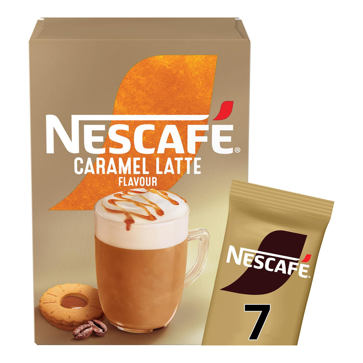 NESCAFÉ LATTE Caramel Instant Coffee Sachets – Pack of 6 (42 Servings)