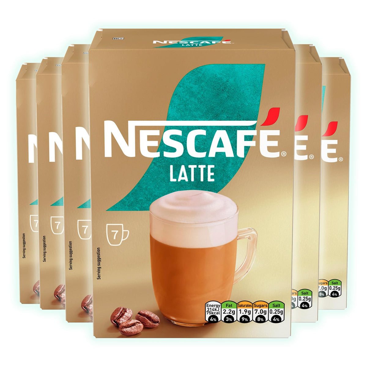 NESCAFÉ LATTE Instant Coffee Sachets - Pack of 6 (42 Servings)