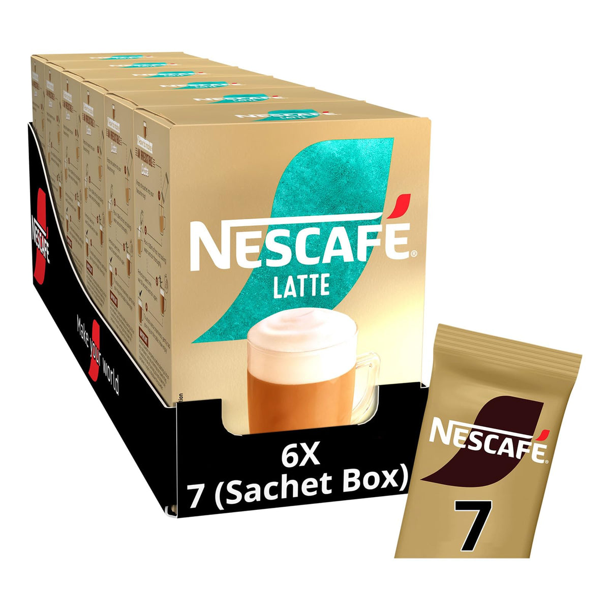 NESCAFÉ LATTE Instant Coffee Sachets - Pack of 6 (42 Servings)
