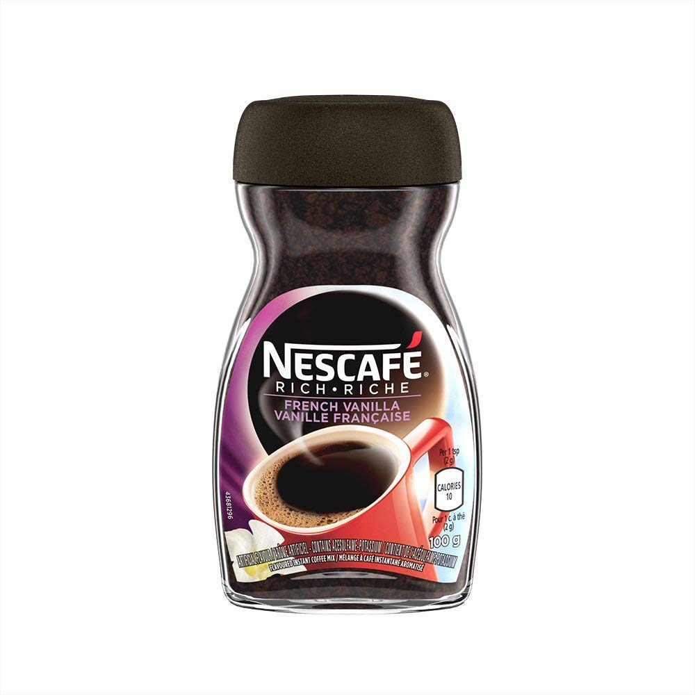 NESCAFÉ Rich Instant Coffee, French Vanilla – 2-Pack (100 g Jars)
