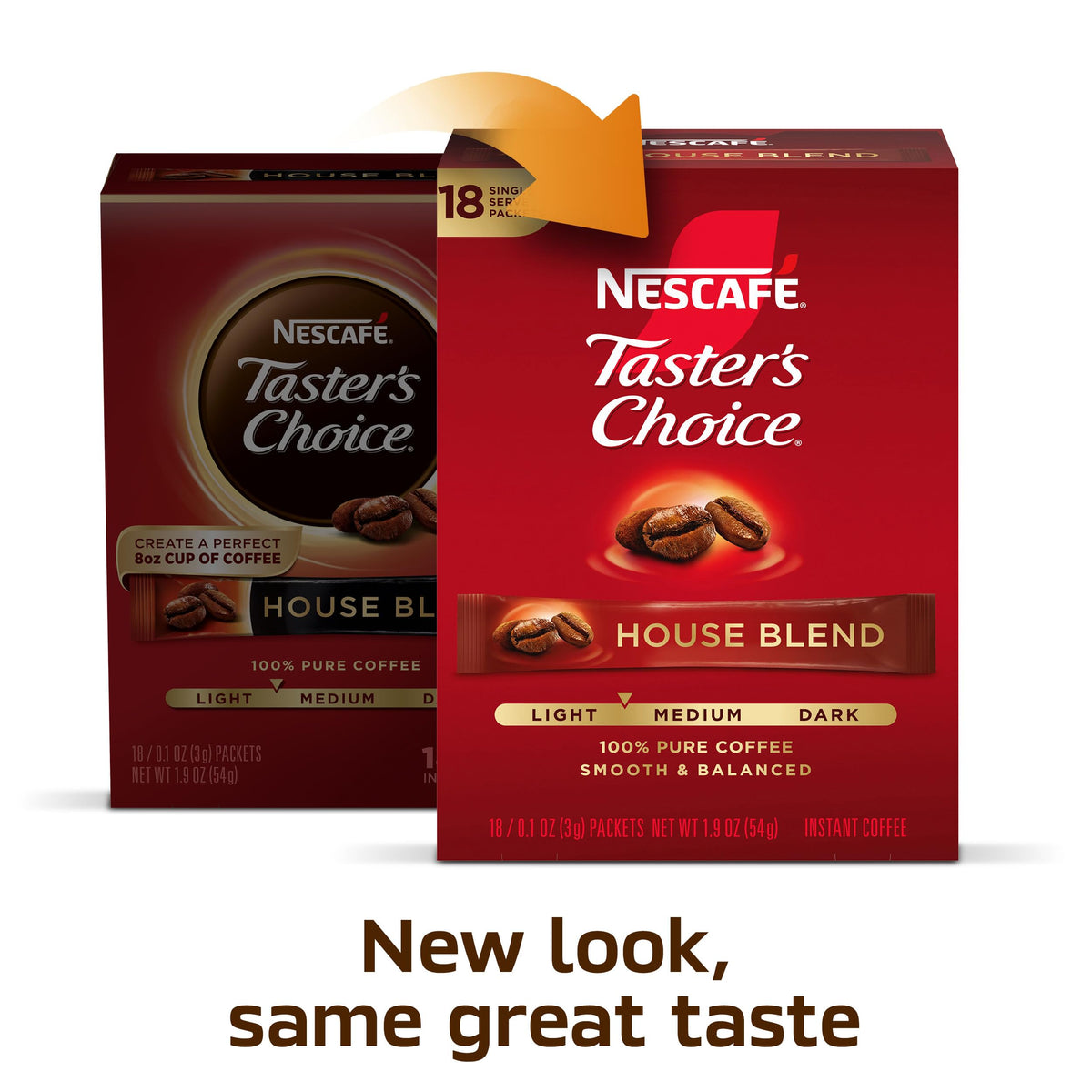 NESCAFÉ Taster's Choice House Blend Instant Coffee Packets – 144 Cups, Light to Medium Roast