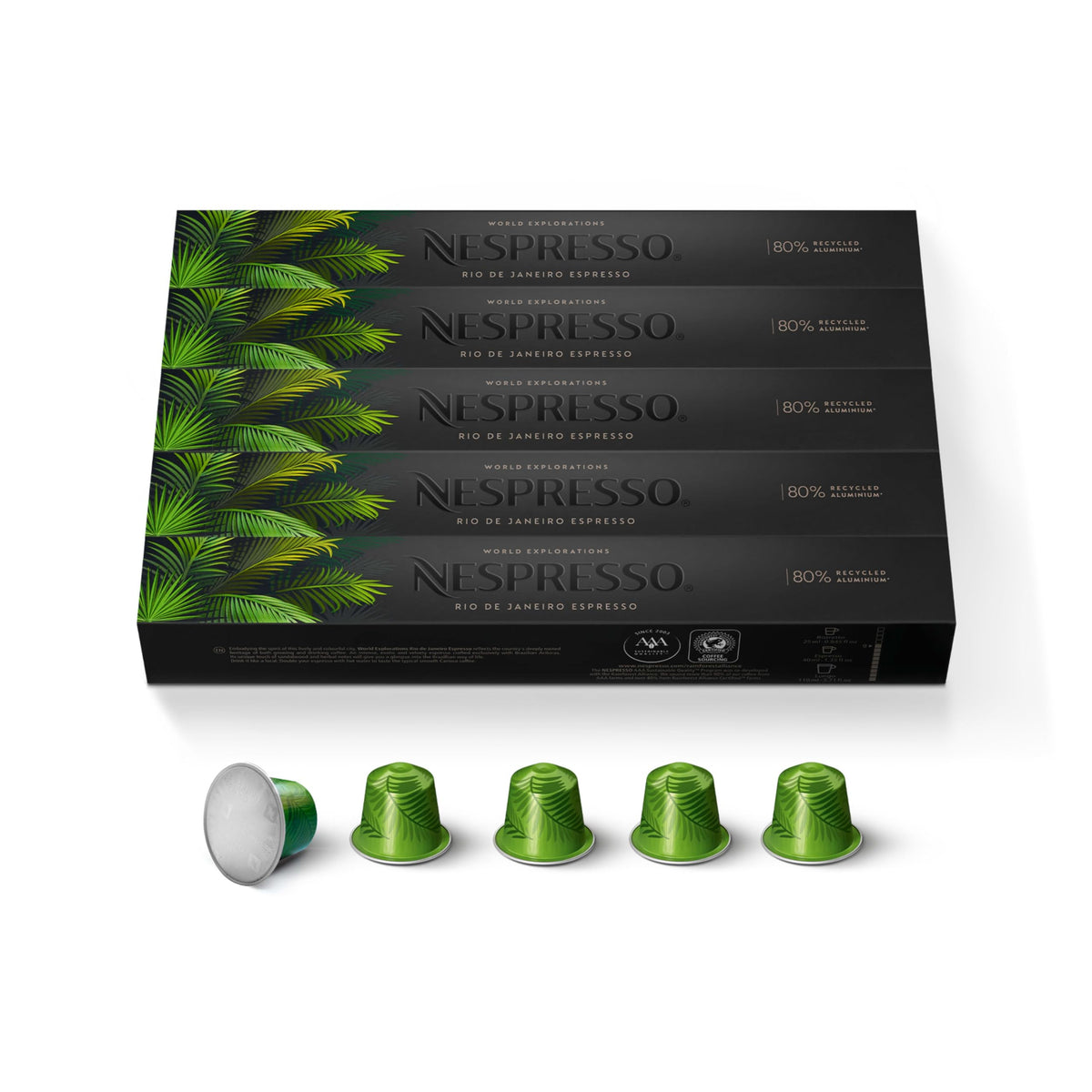 Nespresso Rio de Janeiro Original Line Espresso Pods – 50 Count, Brazilian Arabica with Sandalwood Notes