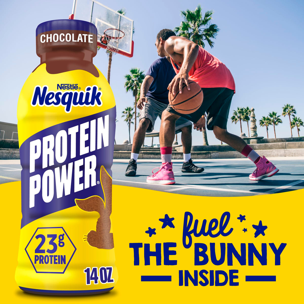 Nesquik Protein Power Ready-To-Drink Chocolate Milk – 23g Protein per Bottle (12 x 14 fl oz)