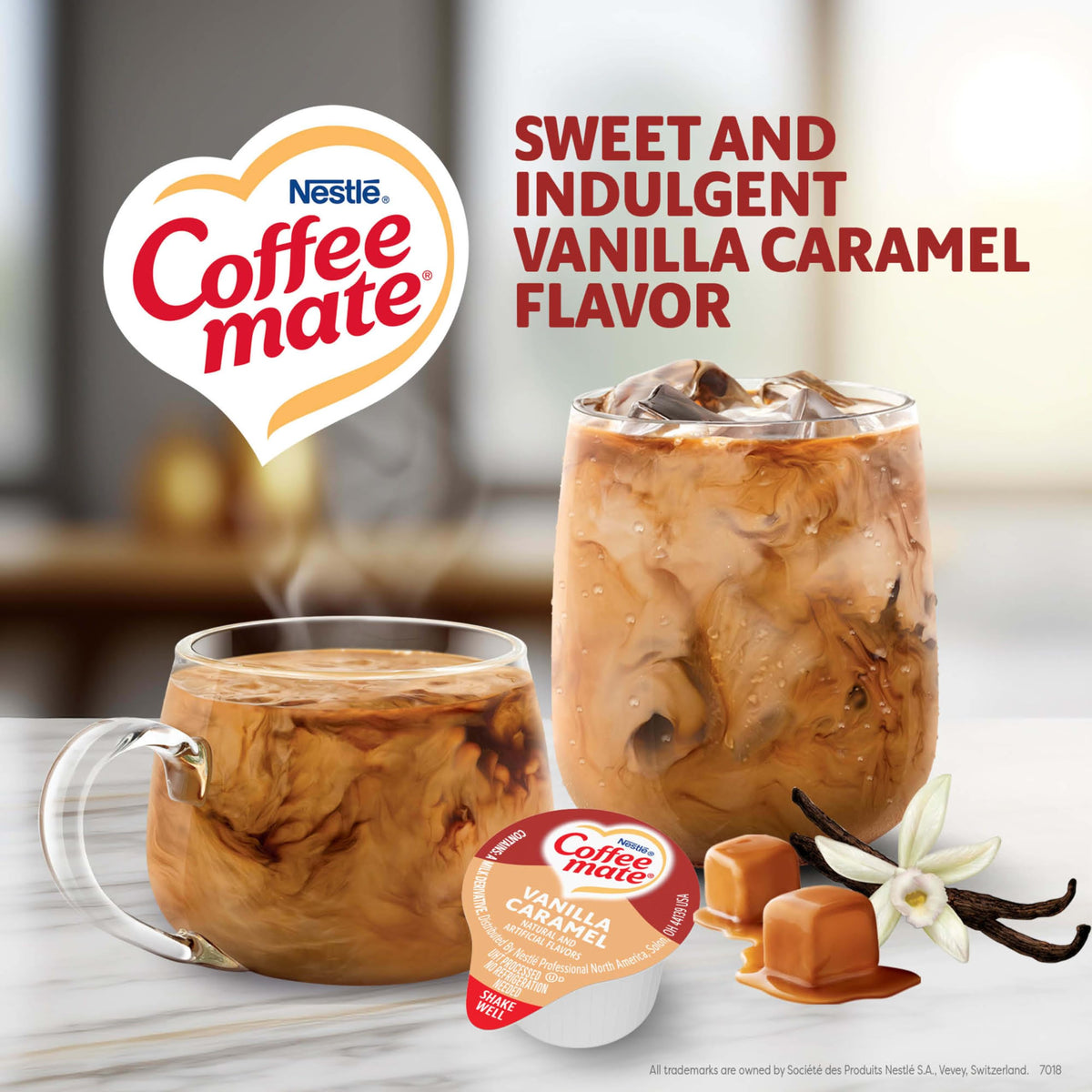 Nestle Coffee mate Vanilla Caramel Liquid Creamer Singles – Non-Dairy, No Refrigeration, 180 Count
