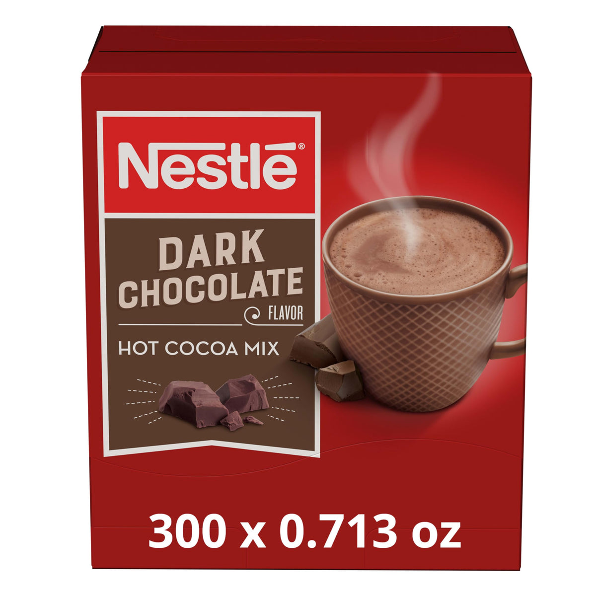 Nestlé Dark Chocolate Hot Cocoa Packets — Real Cocoa, Kosher Dairy, 0.71 oz, 300 Count