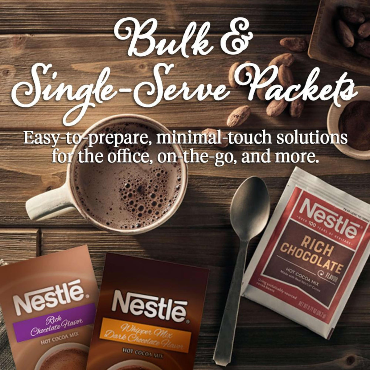 Nestlé Dark Chocolate Hot Cocoa Packets — Real Cocoa, Kosher Dairy, 0.71 oz, 300 Count