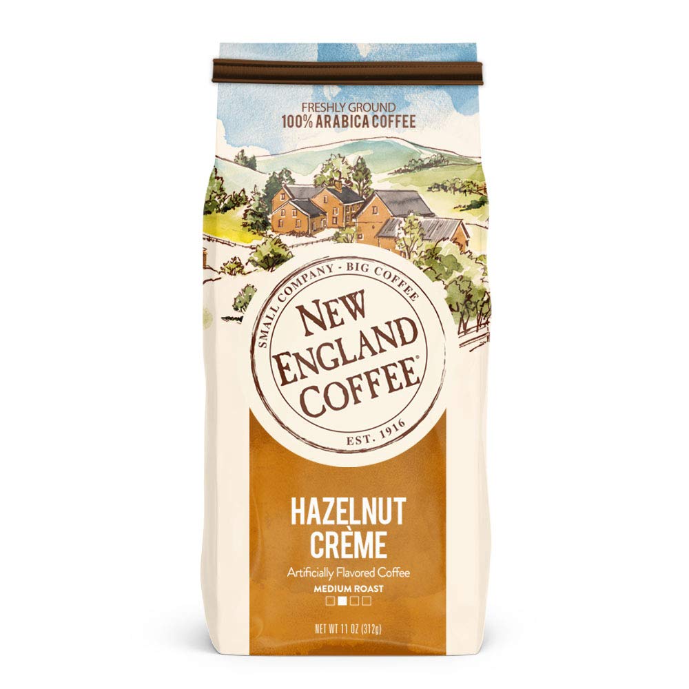 New England Coffee Hazelnut Creme Medium Roast Ground Coffee — 11oz Bag (Pack of 3)