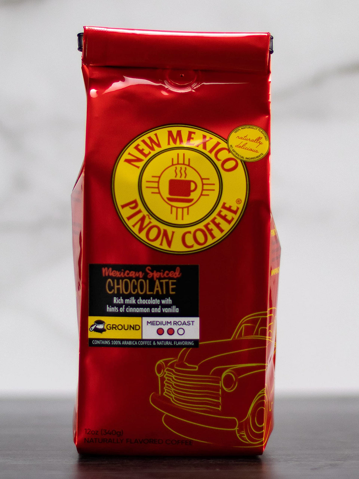 New Mexico Piñon Coffee – Naturally Flavored Mexican Spiced Chocolate Ground, 12 oz