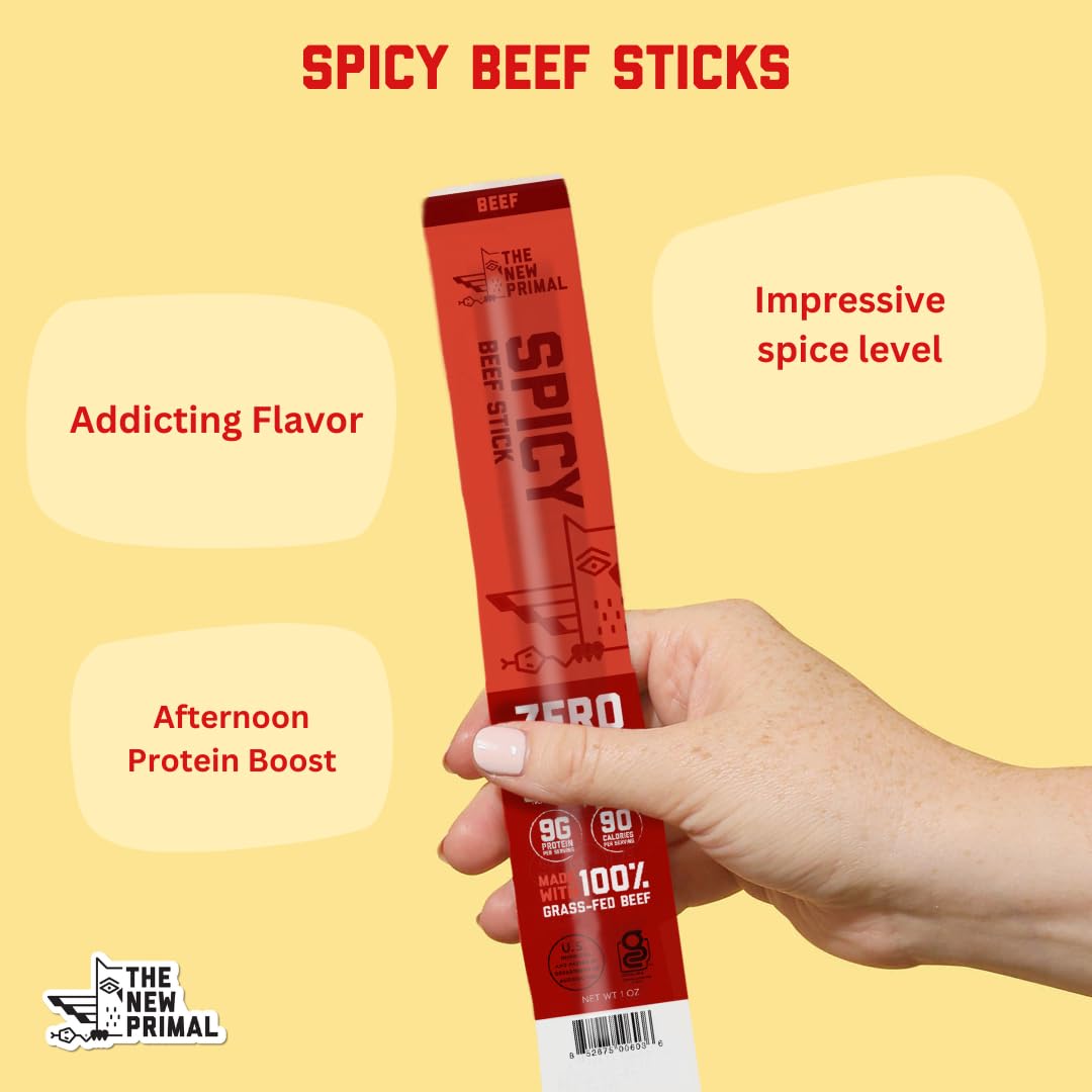 New Primal Meat Sticks Sampler – Grass-Fed Beef & All-Natural Chicken, Keto & Gluten-Free, 10-Count Variety Pack