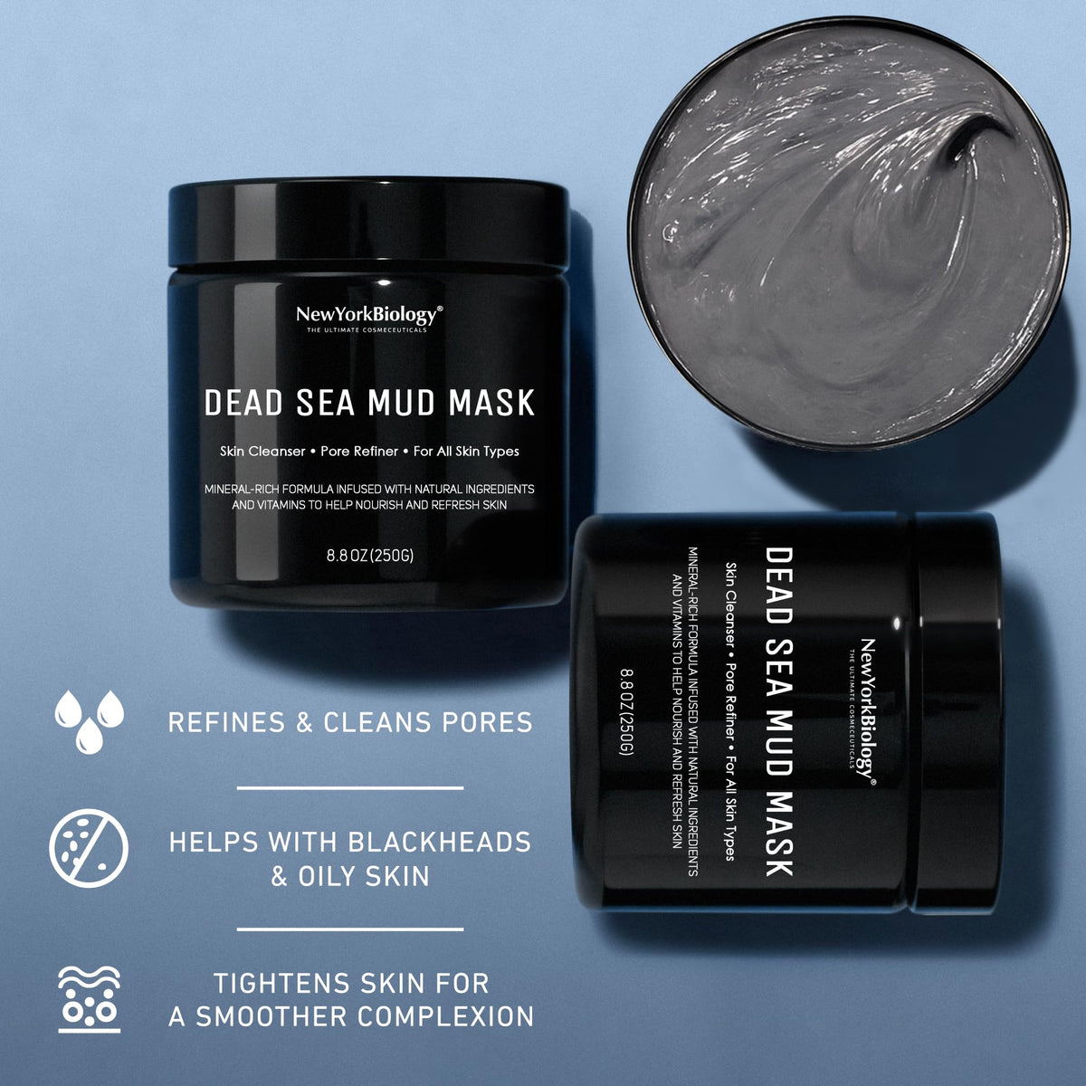 New York Biology Dead Sea Mud Mask for Face & Body - 8.8 oz