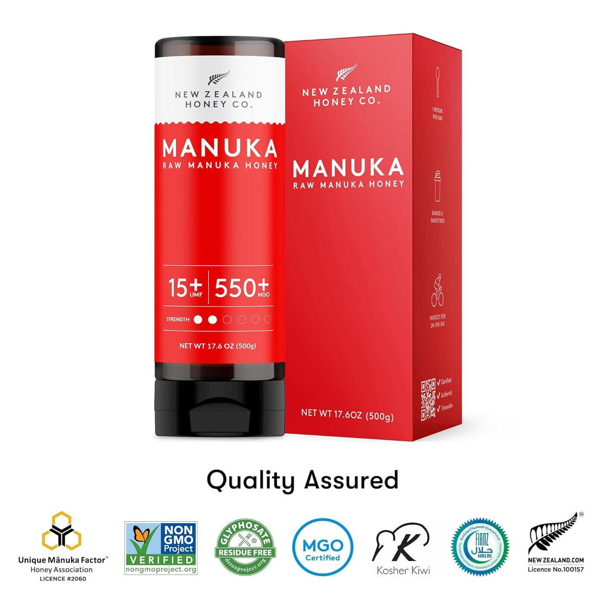 New Zealand Honey Co. Manuka Honey UMF 15+ Squeezy 500g | 17.6 oz