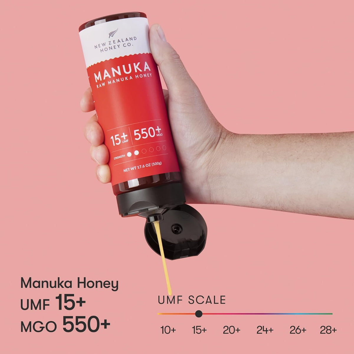 New Zealand Honey Co. Manuka Honey UMF 15+ Squeezy 500g | 17.6 oz