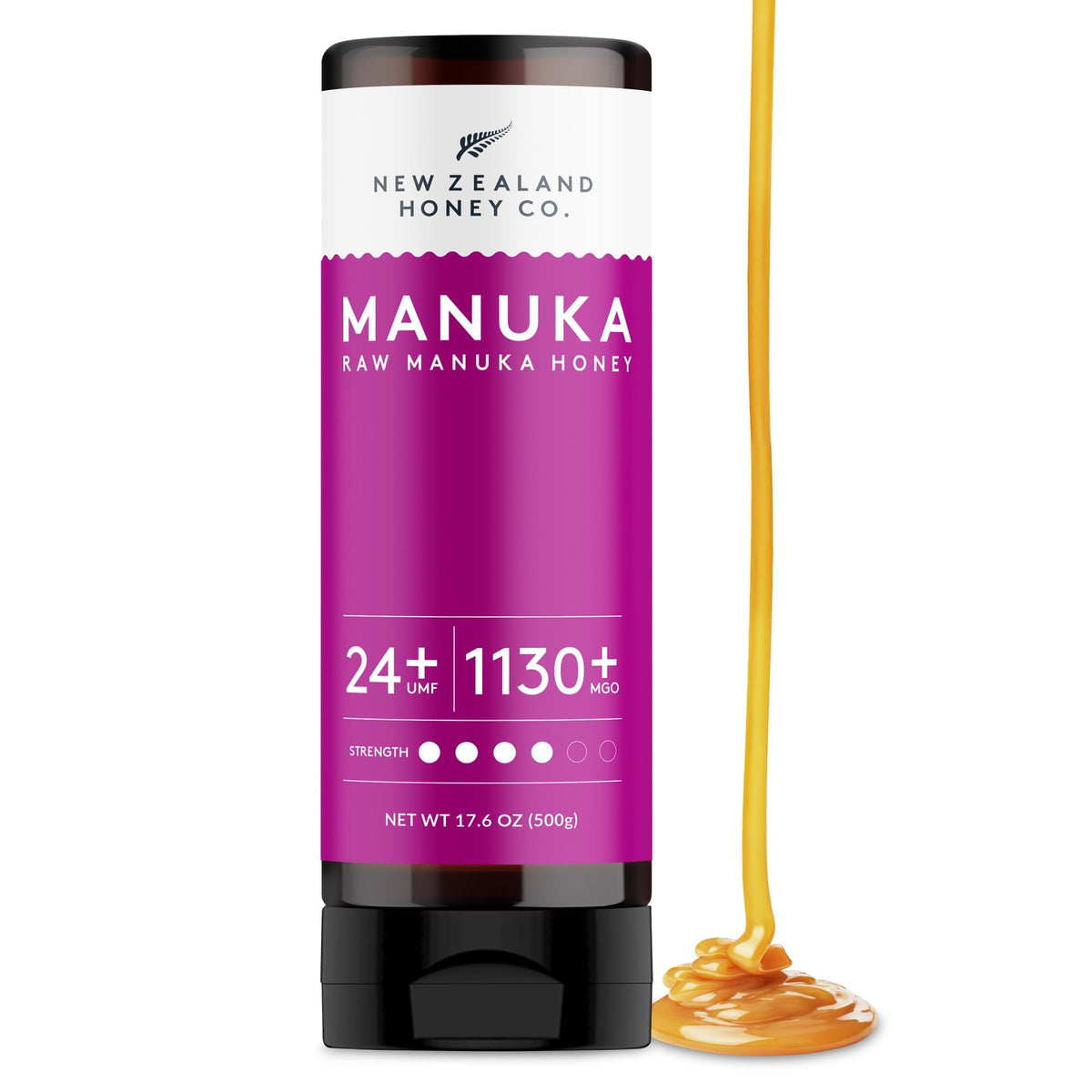 New Zealand Honey Co. Pure Manuka Honey UMF 24+ – 17.6oz / 500g Raw Honey