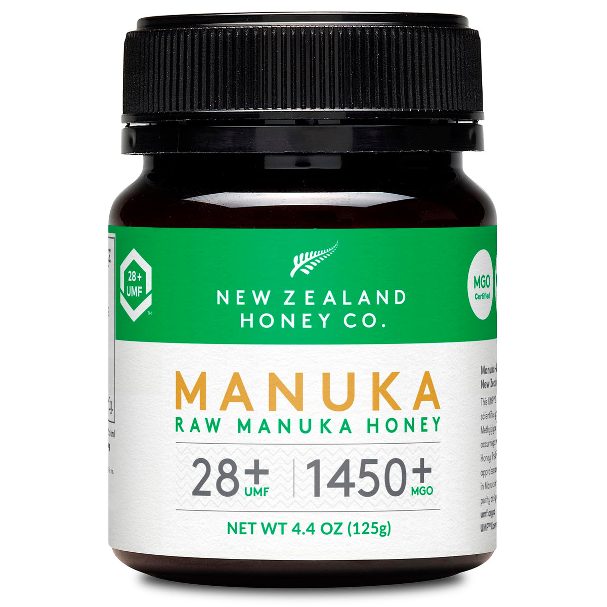 New Zealand Honey Co. Raw Manuka Honey UMF 28+ | MGO 1450+ | UMF Certified | 4.4oz