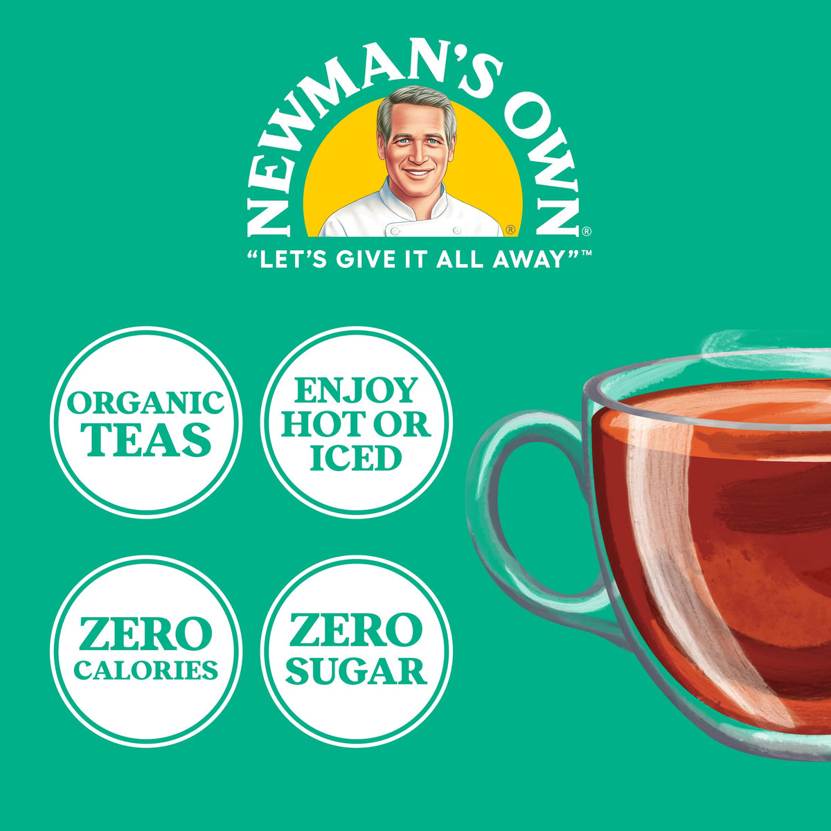 Newman's Own Organics Green Tea — 100 Tea Bags per Box (Pack of 5)