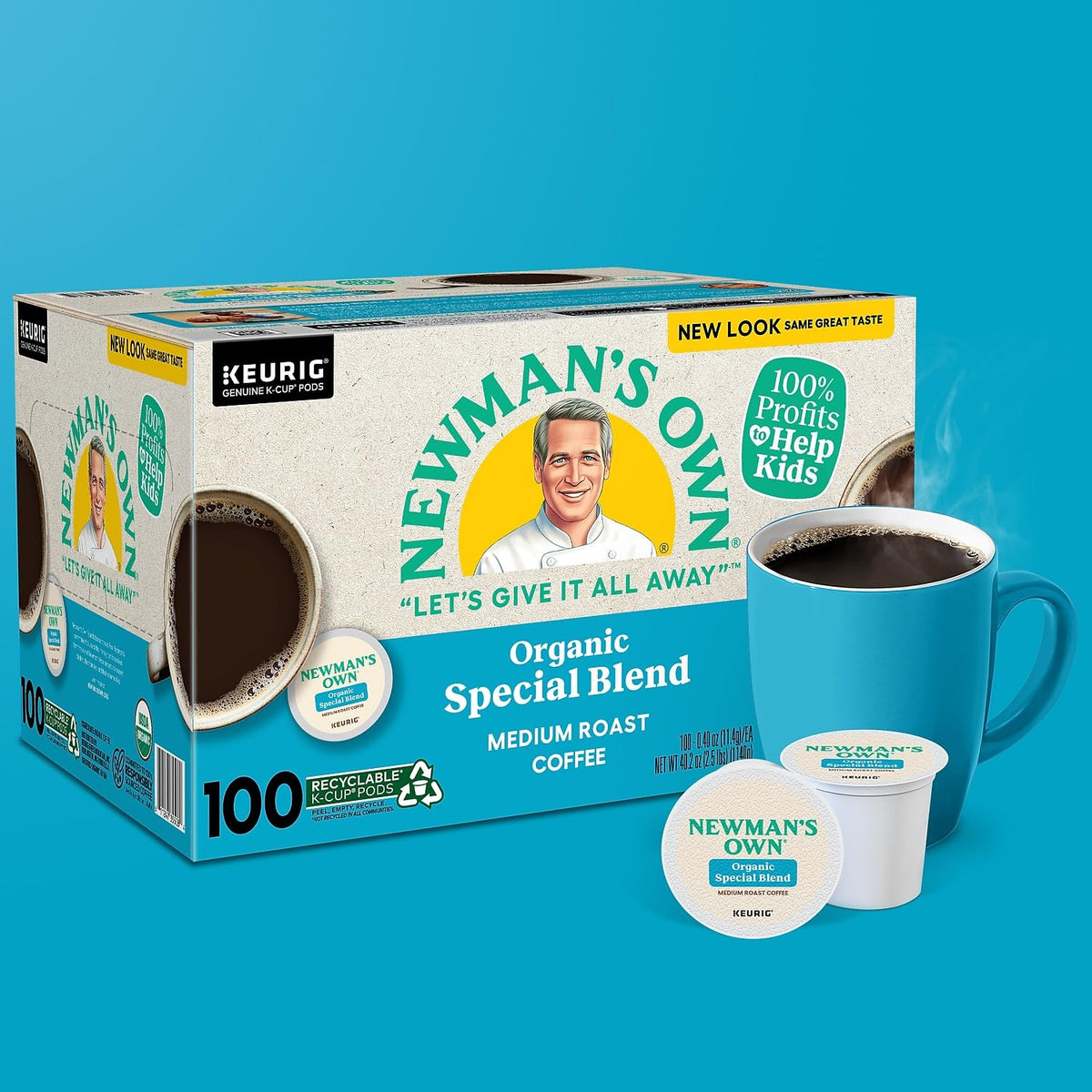 Newman's Own Special Extra Bold Blend Coffee K-Cups – Medium Roast, 100 Count (Packaging May Vary)