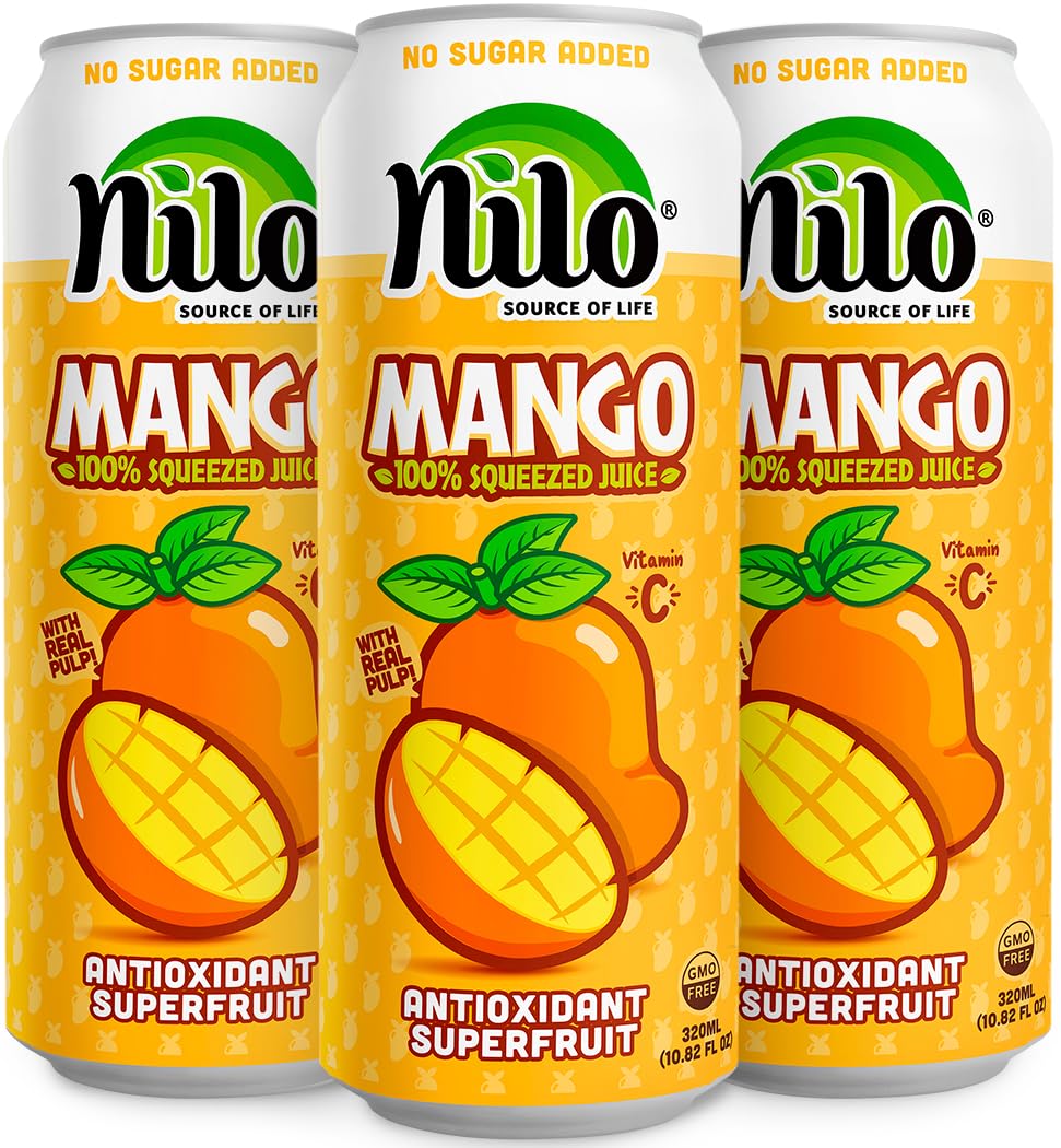 NILO Mango Juice with Pulp – 100% Pure Mango, No Sugar Added, Not From Concentrate | 12 x 320 ml