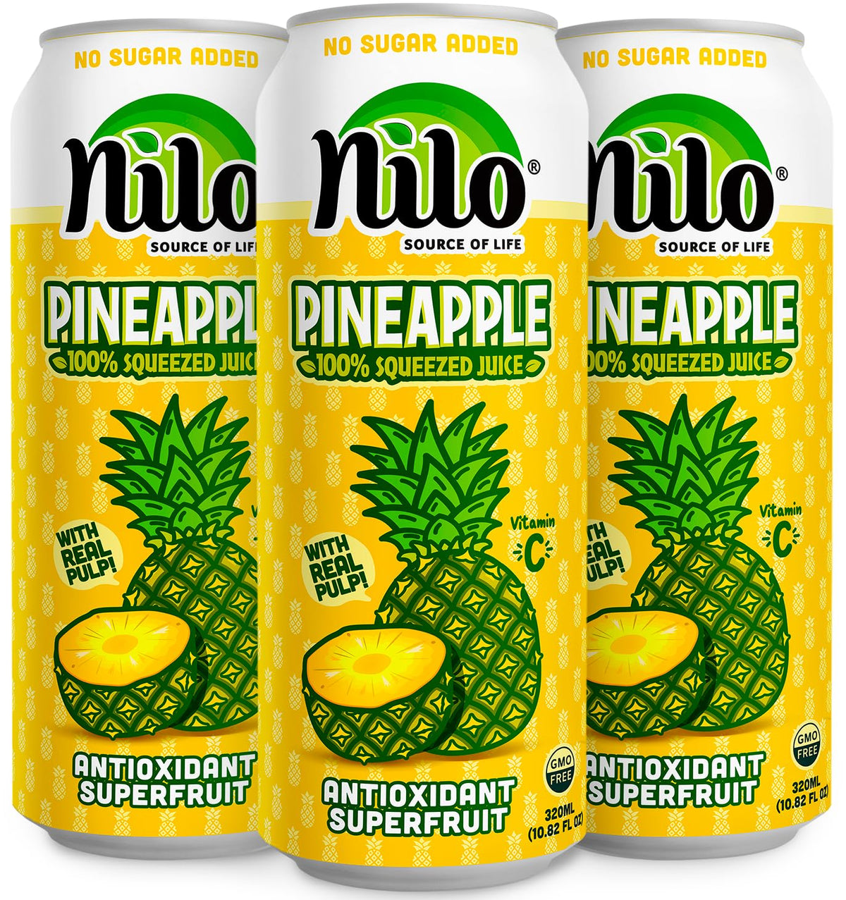 NILO Pineapple Juice | 100% Squeezed, No Sugar Added, Not From Concentrate | 12 x 320 ml