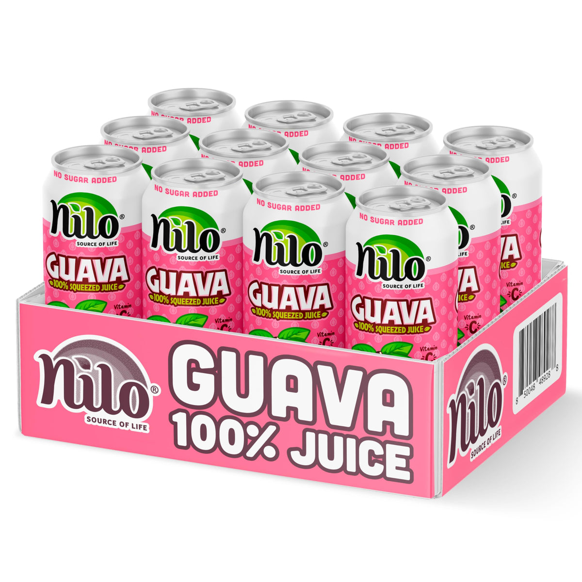 NILO Guava Juice | 100% Pink Guava, No Sugar Added, Not From Concentrate | 10.8 oz (Pack of 12)