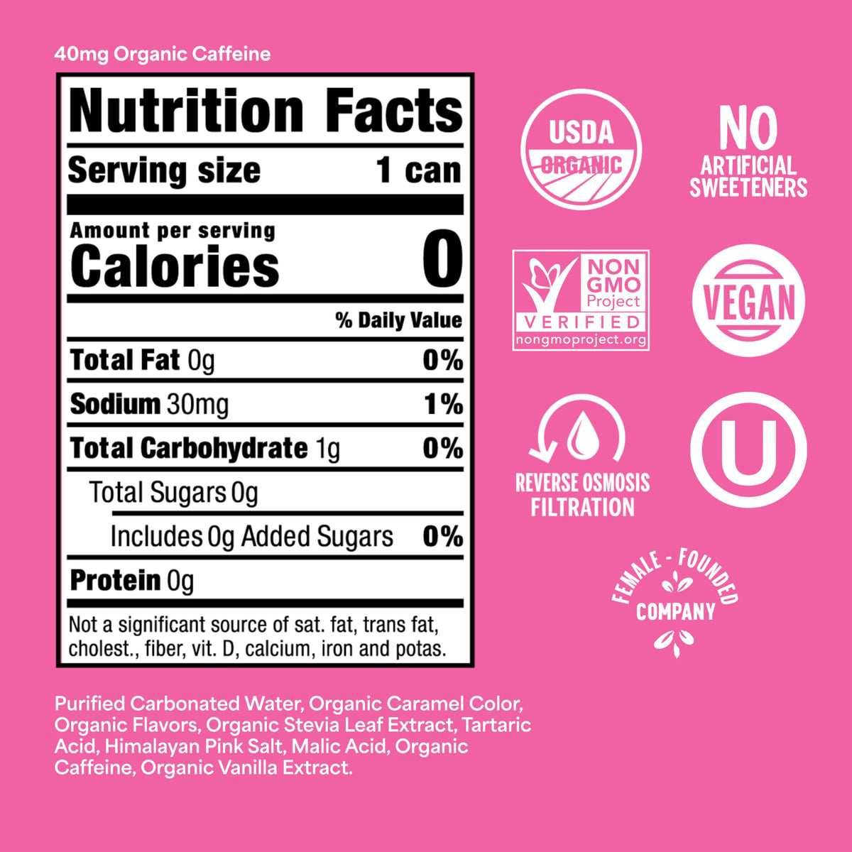 Nixie Organic Zero Sugar Cherry Cola Soda – 0 Sugar, 0 Calories, 40mg Caffeine, 12oz Cans (12 Pack) | Non-GMO & Organic
