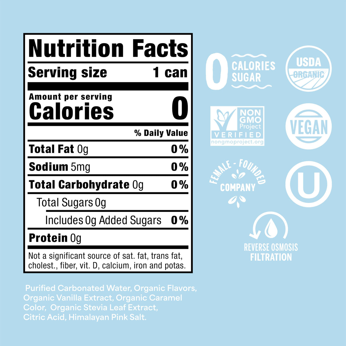 Nixie Organic Zero Sugar Cream Soda – 12 Pack, 0 Calories, 0 Sugar, Caffeine Free