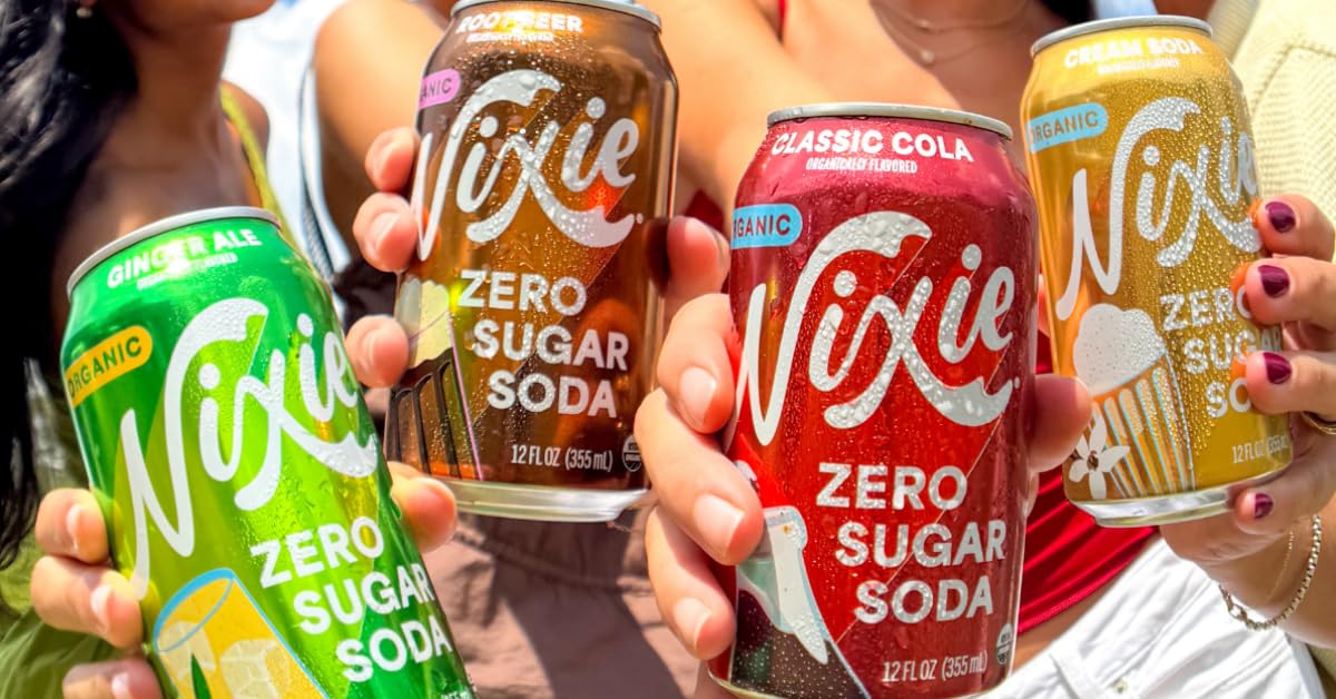 Nixie Organic Zero Sugar Root Beer Soda – 0 Sugar, 0 Cal, Caffeine Free, 12 Pack