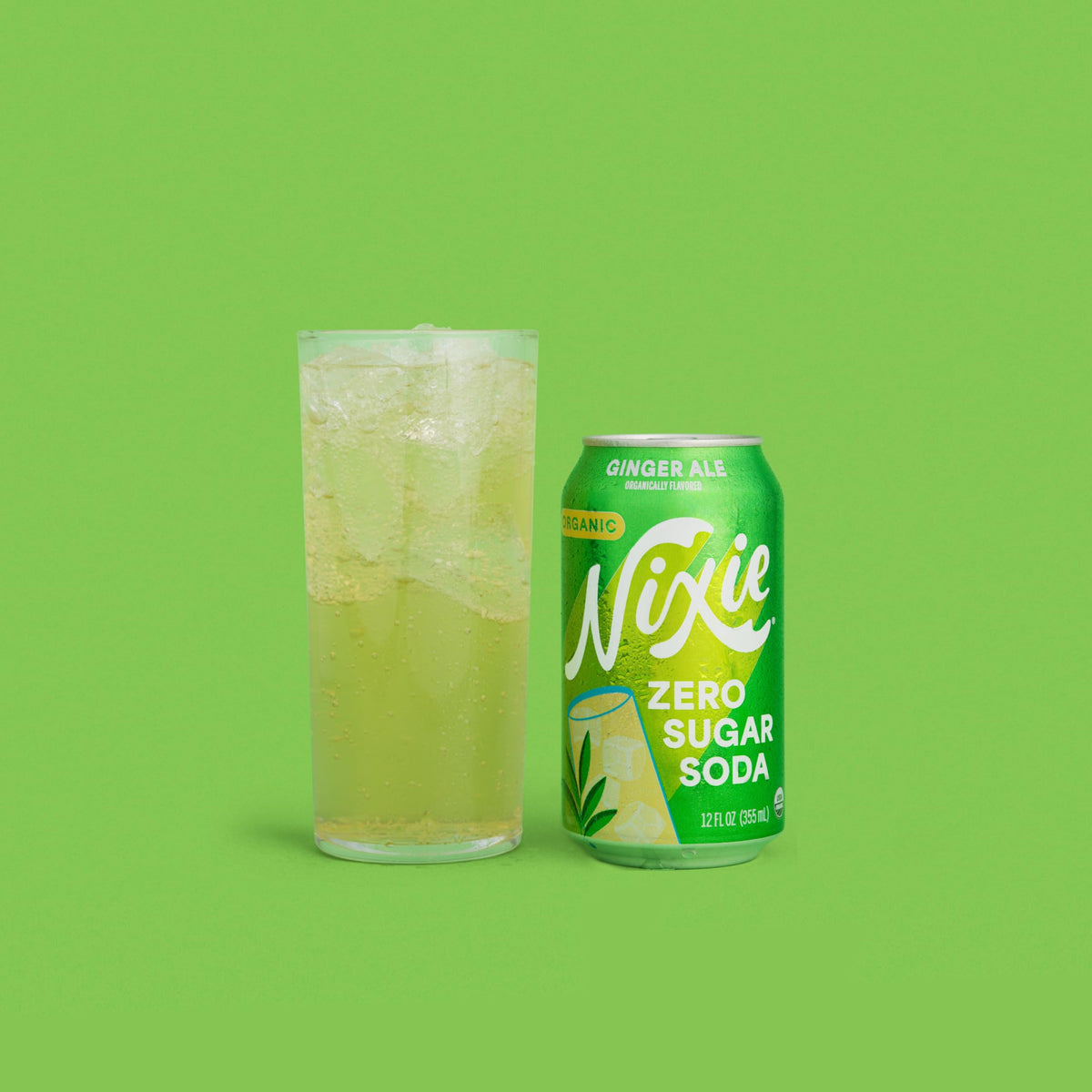 Nixie Organic Zero Sugar Ginger Ale – 0 Sugar, 0 Calories, Caffeine Free, 12oz Cans (12 Pack)