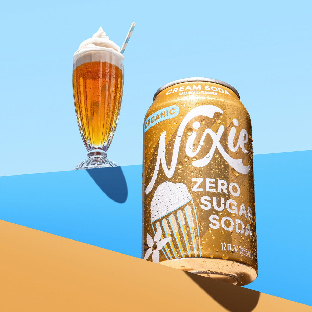 Nixie Organic Zero Sugar Cream Soda – 12 Pack, 0 Calories, 0 Sugar, Caffeine Free