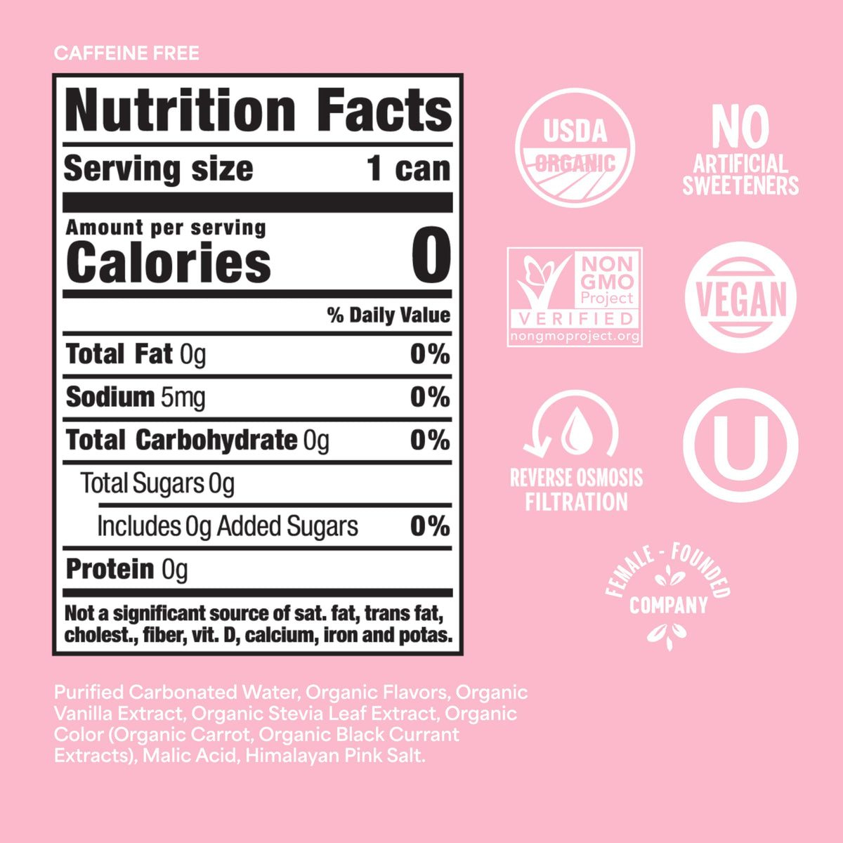 Nixie Organic Zero Sugar Soda – NEW Strawberry Cream, 12 Pack, 12oz Cans, Caffeine Free, Non-GMO