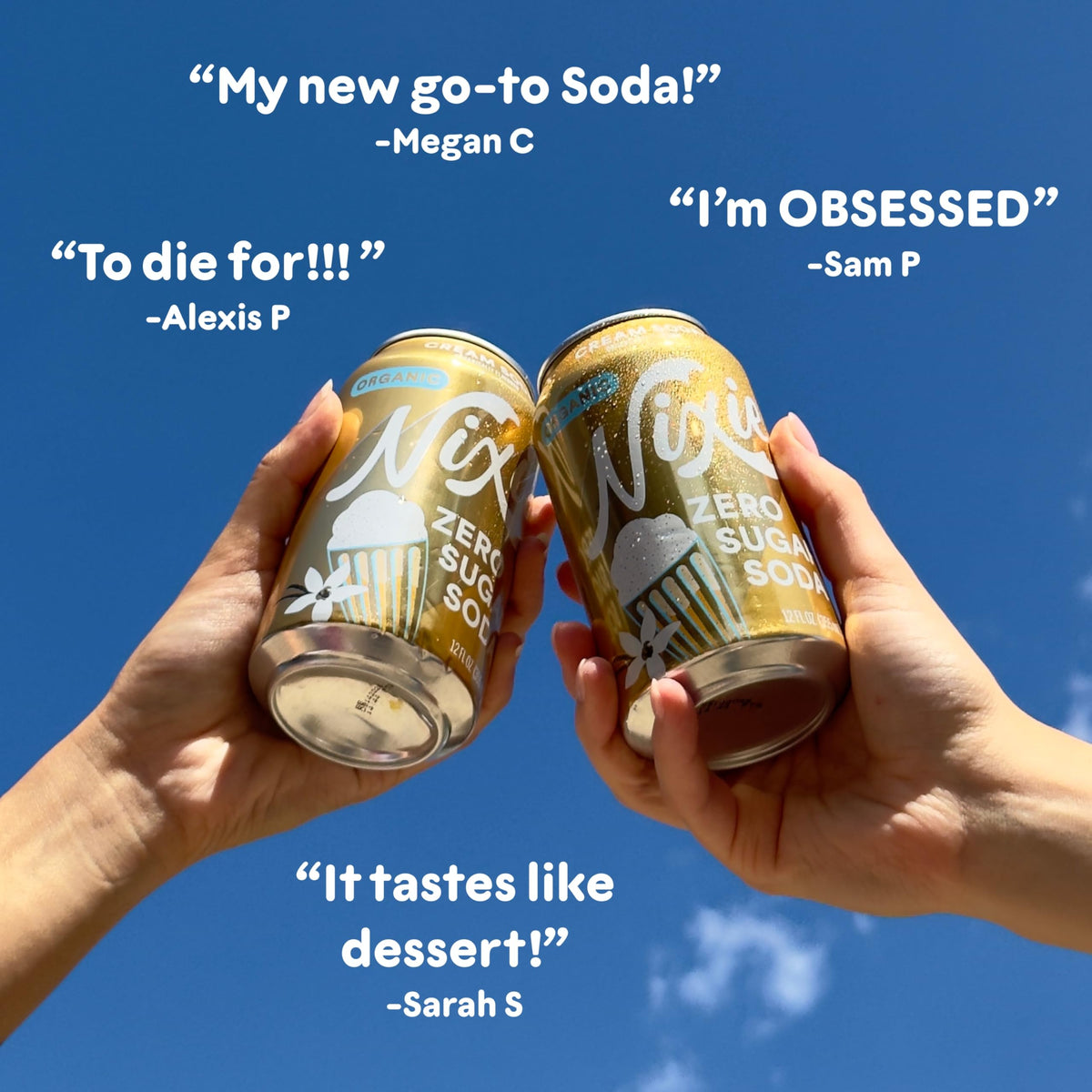 Nixie Organic Zero Sugar Cream Soda – 12 Pack, 0 Calories, 0 Sugar, Caffeine Free