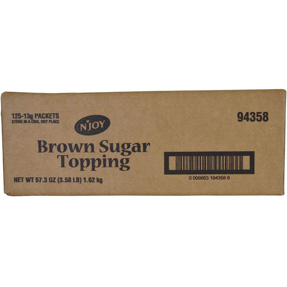 N'Joy Brown Sugar Topping for Oatmeal | 125 Count | Single-Serve Packets
