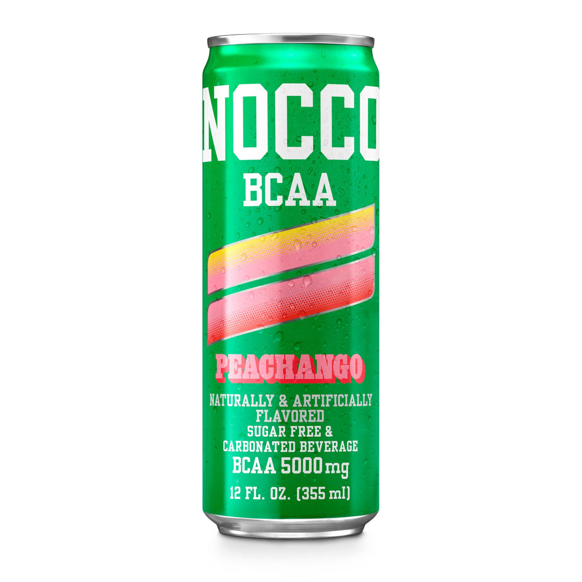 NOCCO Peachango BCAA Drink – 12 Can Pack, Caffeine Free, 5000 mg BCAA, Sugar Free