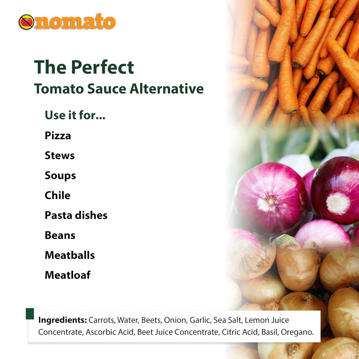 Nomato Original Tomato-Free Marinara Sauce – 2 Pack (24 oz each) | Gluten-Free, Dairy-Free, Nut-Free