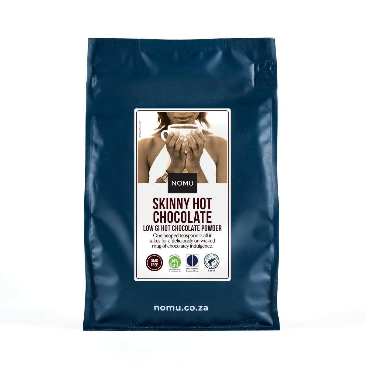 NOMU Skinny 60% Cocoa Hot Chocolate – 20 Calories, Keto & Low GI, High Protein (2.2lb Bulk Bag)
