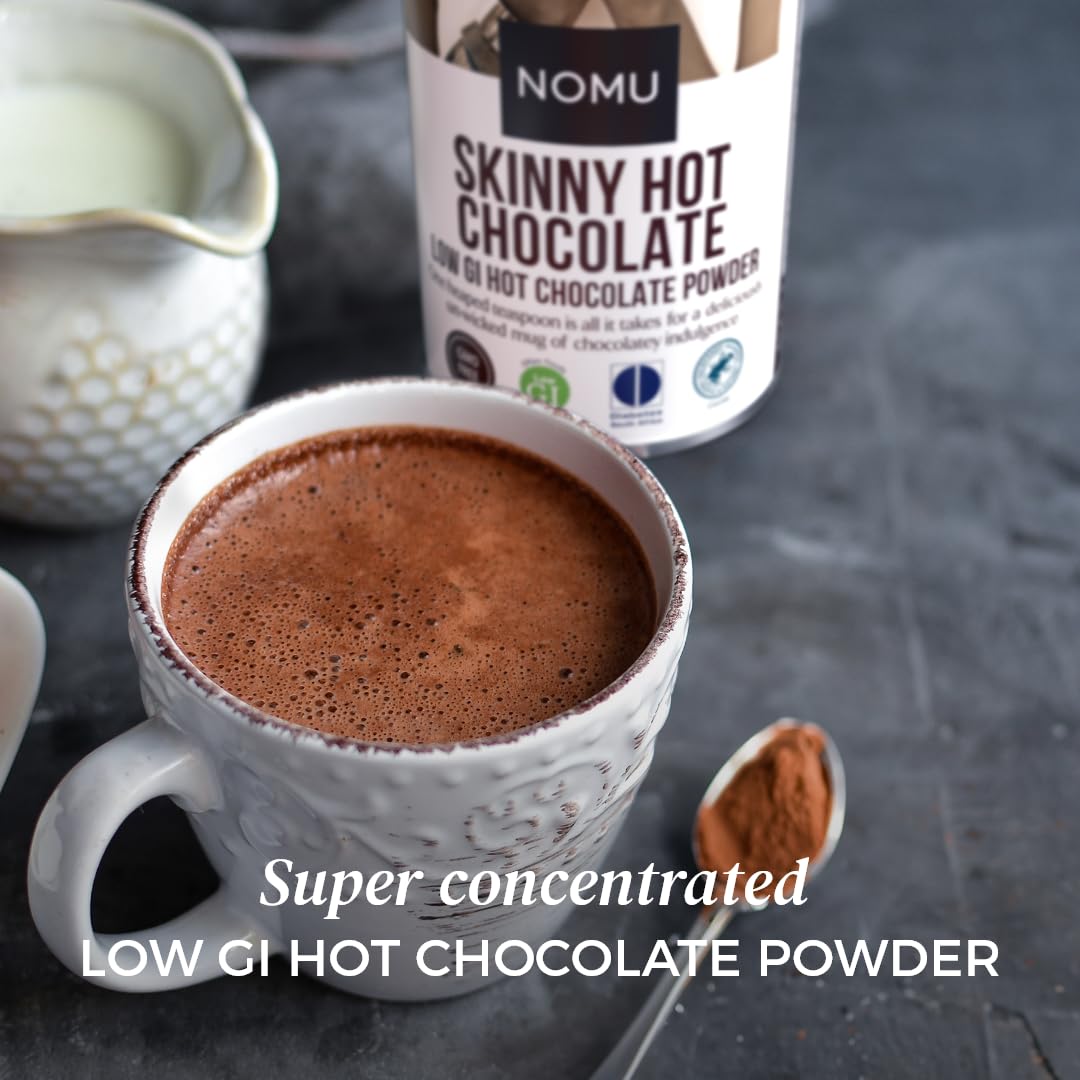 NOMU Skinny 60% Cocoa Hot Chocolate – 20 Calories, Keto & Low GI, High Protein (2.2lb Bulk Bag)